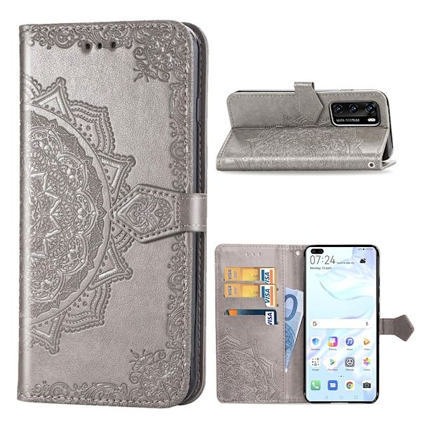 Mandala Huawei P40 Veske - Grå Silver grey
