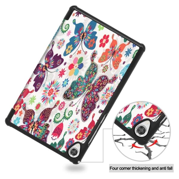 Lenovo Tab M8 Cool Mønster Lær Flippetui - Sommerfugl Multicolor