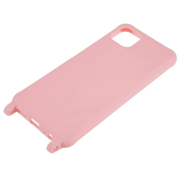 Tyndt TPU-etui med mat finish og justerbar strop til Samsung Galaxy A22 5G - Lyserød Pink