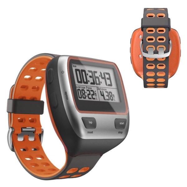 Garmin Forerunner 310XT dobbeltfarvet silikoneurrem - Grå / Orange Orange