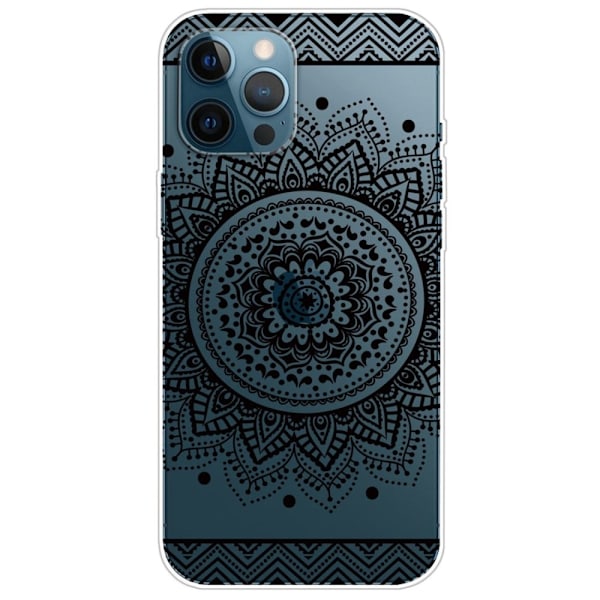 iPhone 14 Pro 6.1 tommer Anti-fall Pattern Printing Clear Design Back Case IMD Soft Flexible Wear-resistant Protective Phone Case - Sort Black