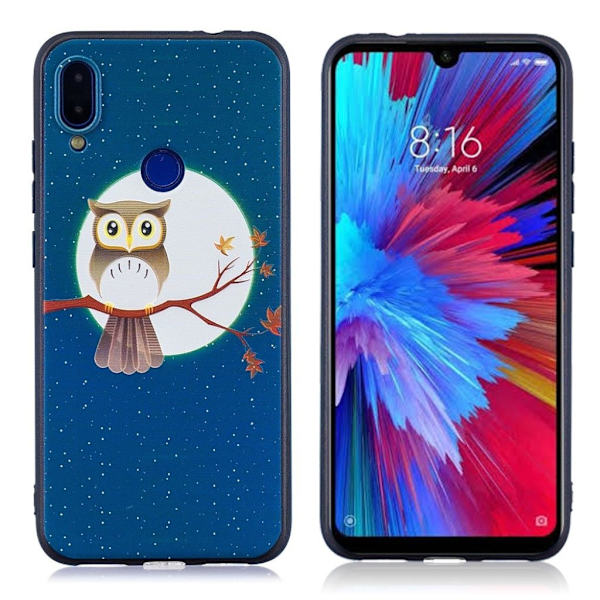 Imagine Xiaomi redmi Note 7 / Note 7 Pro / Note 7S etui - Owl på Branch Multicolor
