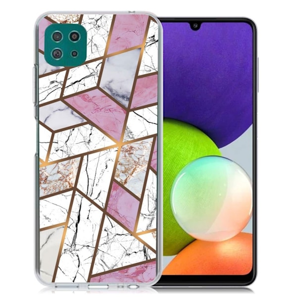 Marble Samsung Galaxy A22 5G Etui - Rose / Hvid / grå marmor Multicolor