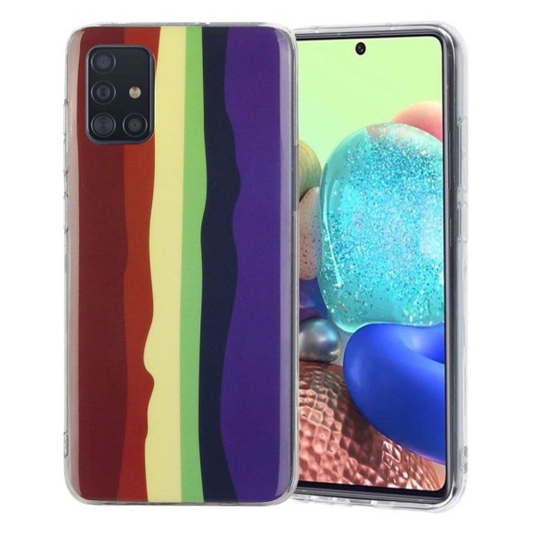 Deco Samsung Galaxy A41 skal - Brun Och Lila multifärg