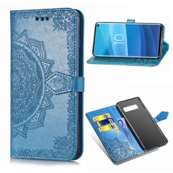 Mandala Samsung Galaxy S10 Flip kotelot - Sininen Blue