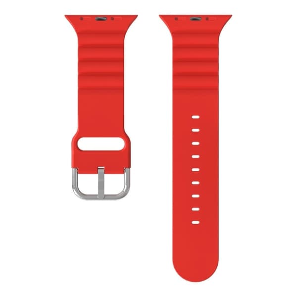 Apple Watch (45 mm) vandret stribet silikoneurrem - Rød Red