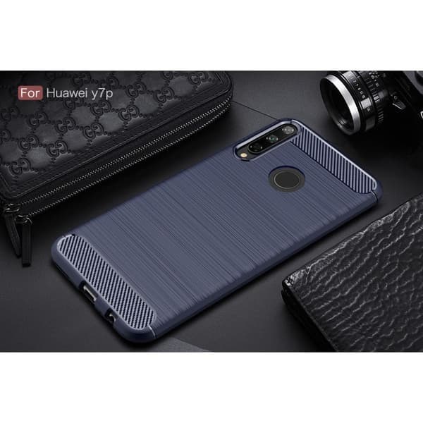 Carbon Flex Huawei P40 Lite E deksel - Blå Blue