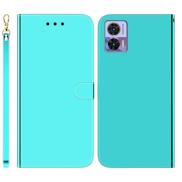 Mirror Motorola Edge 30 Neo Flip Etui - Cyan Green