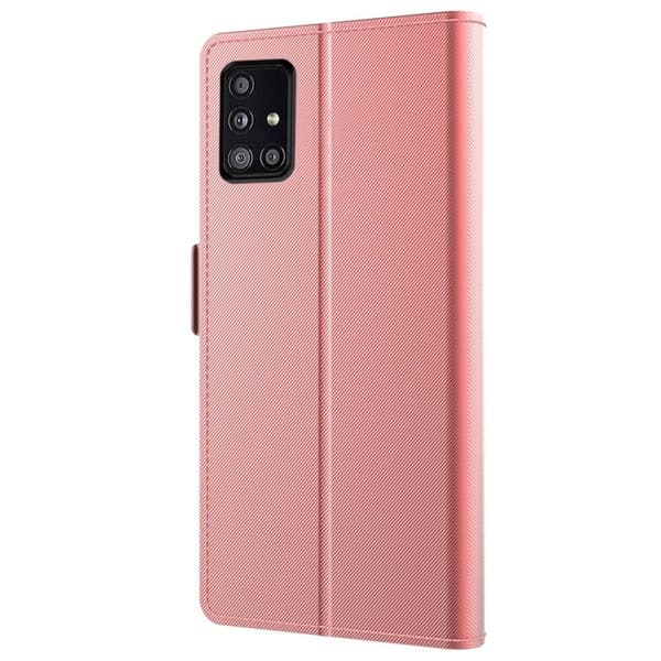 Phone Etui med Make-up Mirror og Slick Design til Samsung Galaxy A71 5G - Rødguld Pink