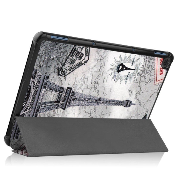 Cool mønster læder flip etui til Lenovo Chromebook Duet - eiffel tårnet Silver grey