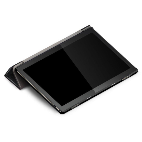 Lenovo Tab M10 tri-fold simple leather flip case - Black Black