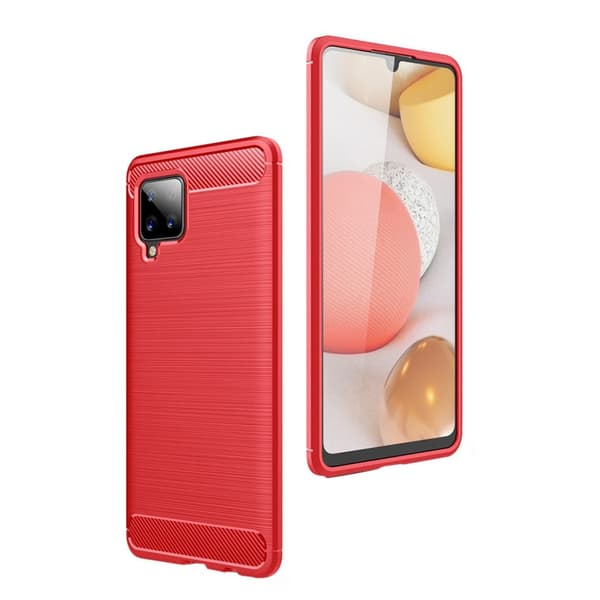 Carbon Flex Samsung Galaxy A42 5G kotelot - Punainen Red