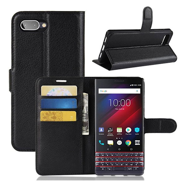 Classic BlackBerry KEY2 LE flip kotelot - Musta Black