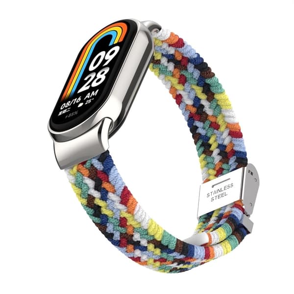 Elastisk nylonrem med fletning til Xiaomi Smart Band 8 - Farverig Multicolor