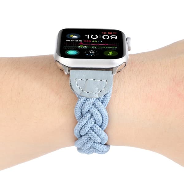Apple Watch Series 6 / 5 44mm woven braid watch band - Sky Blue Blå