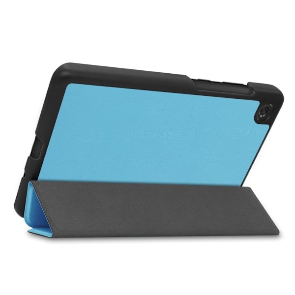 Tri-fold Leather stander etui til Lenovo Tab M7 (3. generation) - Himmelblå Blue