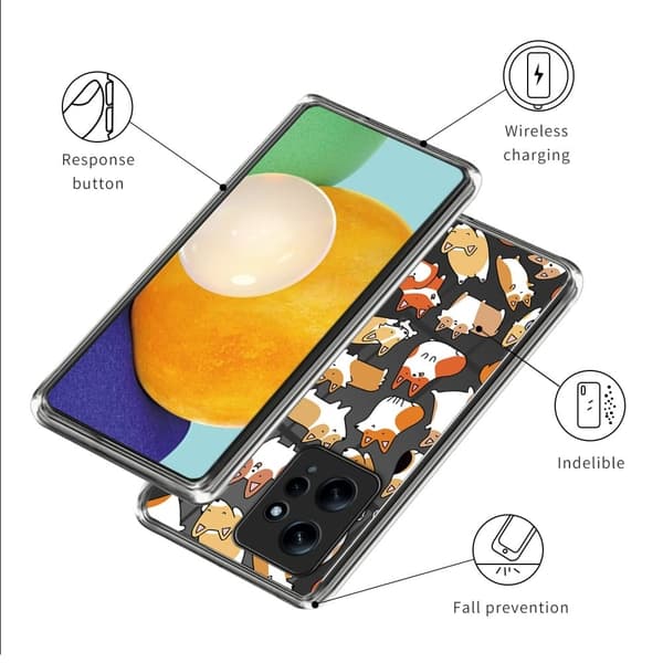 Deco Xiaomi Redmi Note 12 deksel - Hunder Klistremerke Brown