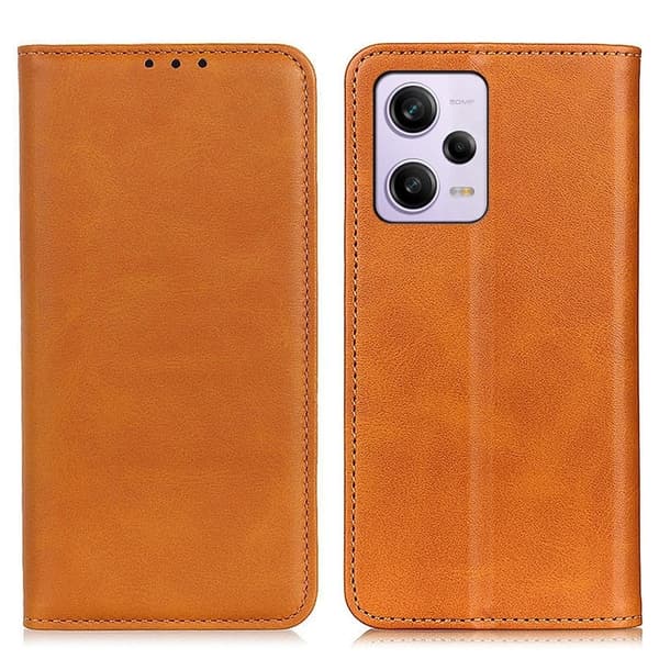 Flip Etui med Pung i Ekte Lær til Xiaomi Redmi Note 12 Pro Plus - Brun Brown