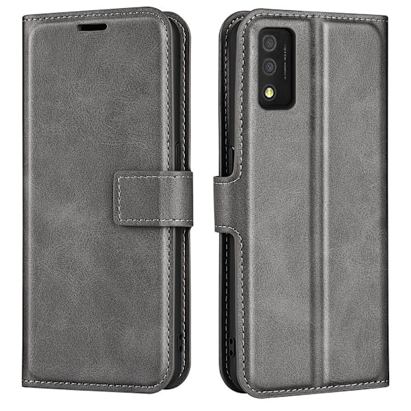 TCL 30 T nahkainen lompakokkotelo - Harmaa Silver grey