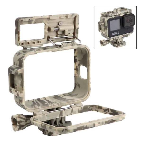 GoPro Hero 9 kamouflagemönster + ramfäste Brun