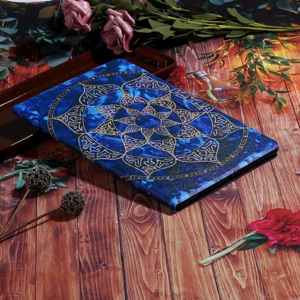 Samsung Galaxy Tab S7 Cool Mønster Lær Flippetui - Mandala Blomst Multicolor