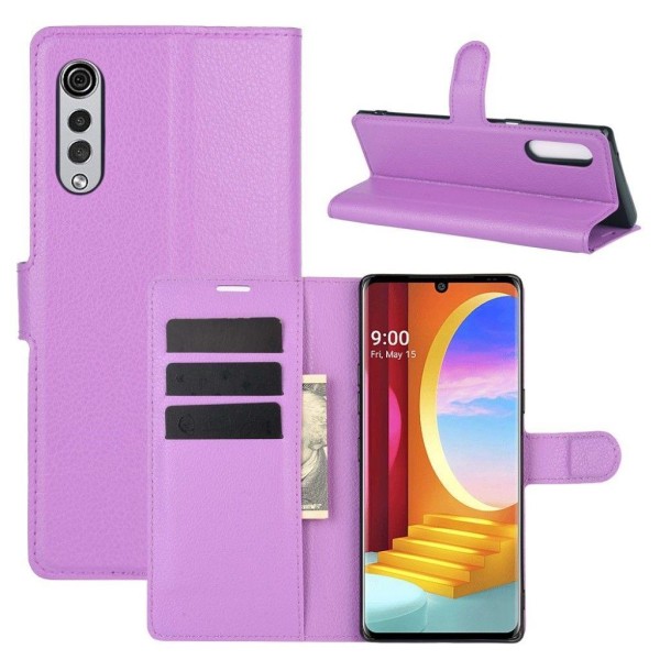 Classic LG Velvet flip case - Purple