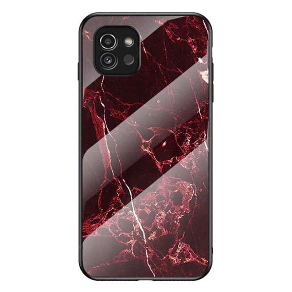 Fantasy Marmor Samsung Galaxy A03 skal - Blodröd Marmor Röd