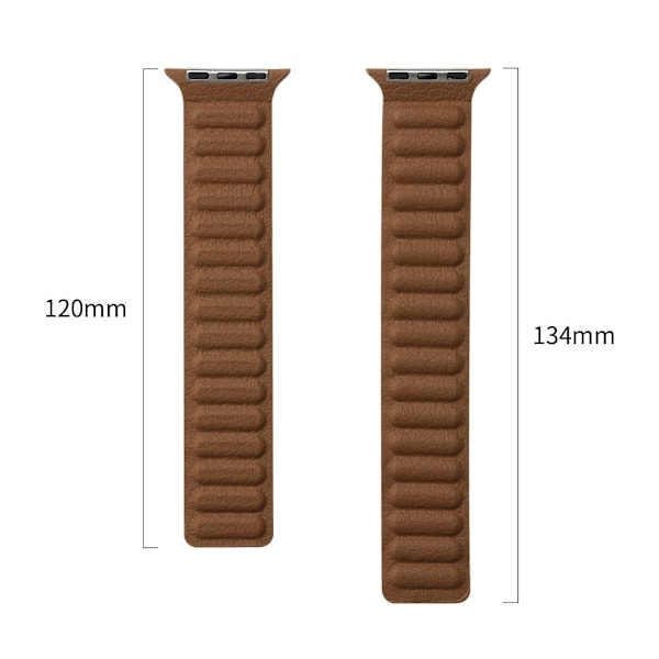 Apple Watch Series 8 (41mm) urrem i ægte læder - Khaki Beige