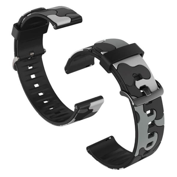 22 mm camouflage-urrem til Samsung-, Huawei- og Amazfit-ure - Sort Black