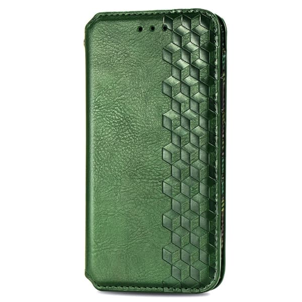 Læder Etui med A Stilfuldt Rhombus Tryk til Xiaomi 13 - Grøn Green