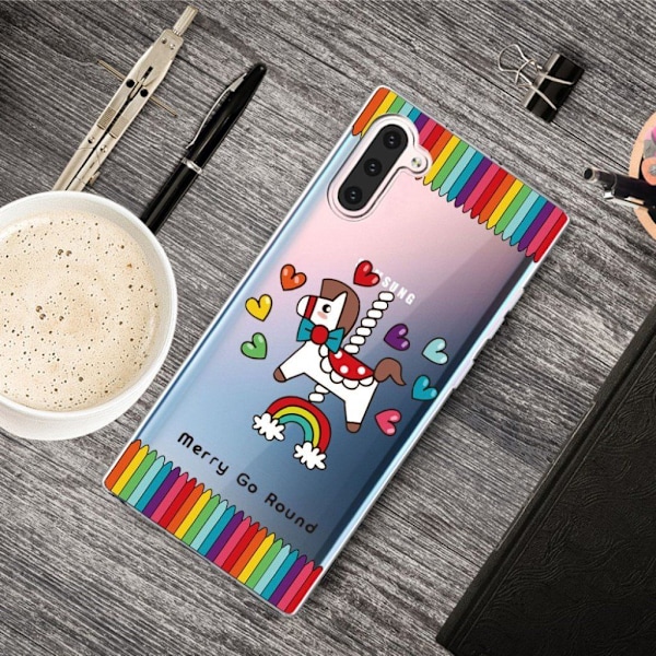 Deco Samsung Galaxy Note 10 kuoret - Yksisarvinen ja Rakkaus Sydämet Multicolor