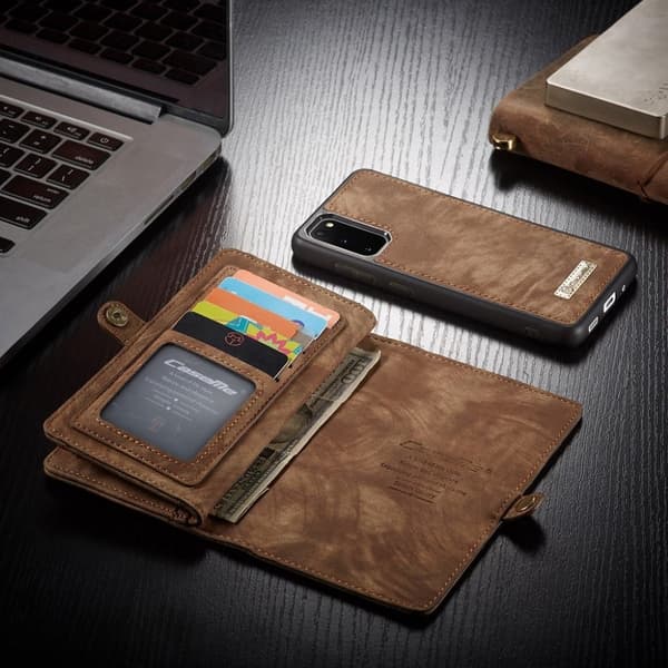 CaseMe Samsung Galaxy S20 Zipper Wallet Etui - Brun Brown