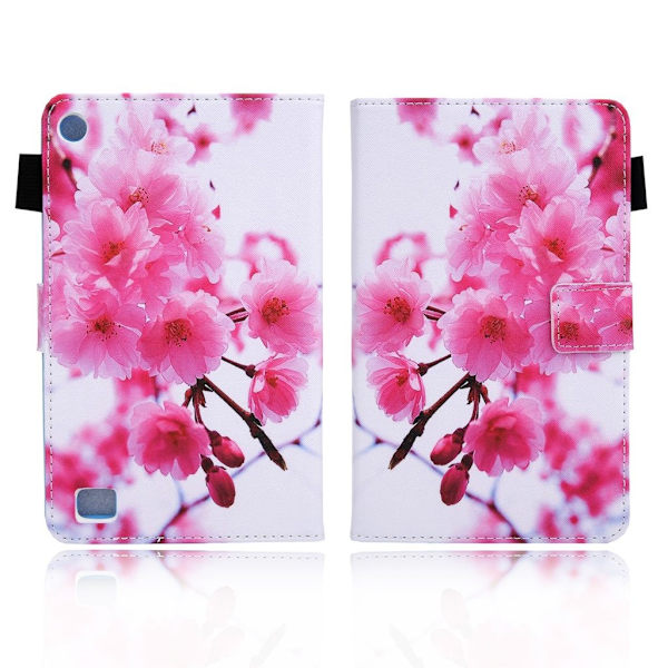 Unique Mønster Lær Flippetui til Amazon Fire 7 (2019) - Plum Blossom Pink