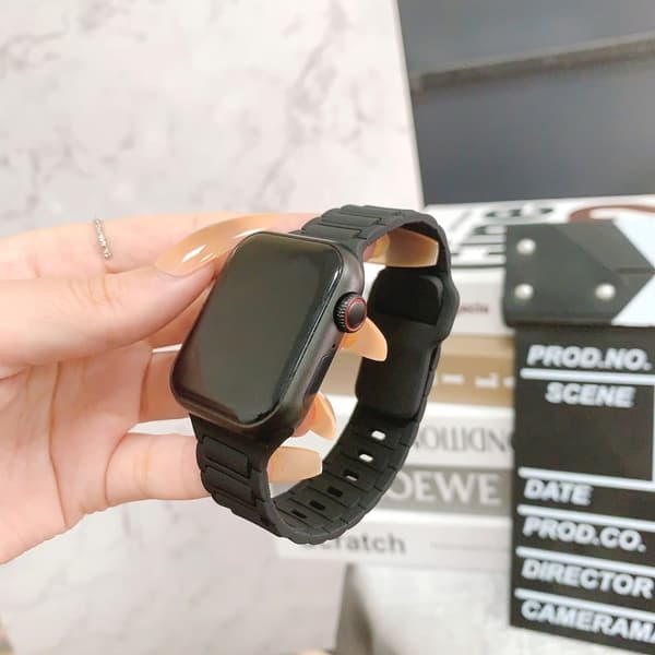 Apple Watch Series 41mm - 40mm - 38mm Silikone Urbånd - Sort Black