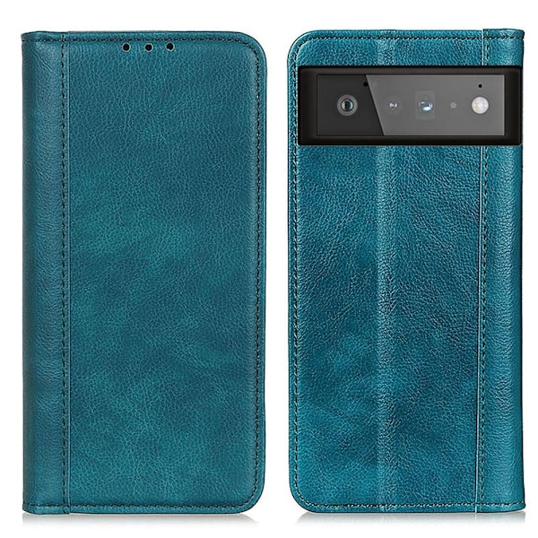 Aito nahkakotelo magneettisuljuksella Google Pixel 6 - Vihreä Green