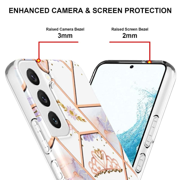 Marble Samsung Galaxy S23 Plus Etui - Krone Silver grey
