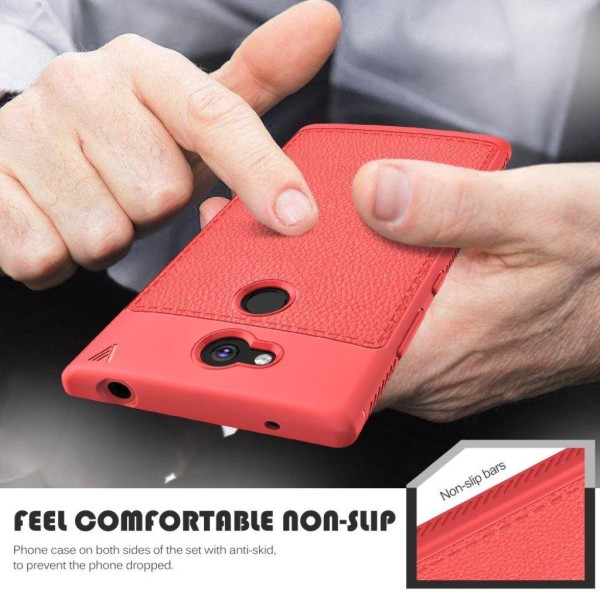 IVSO Sony Xperia L2 cover i læder og silikone - Rød Red