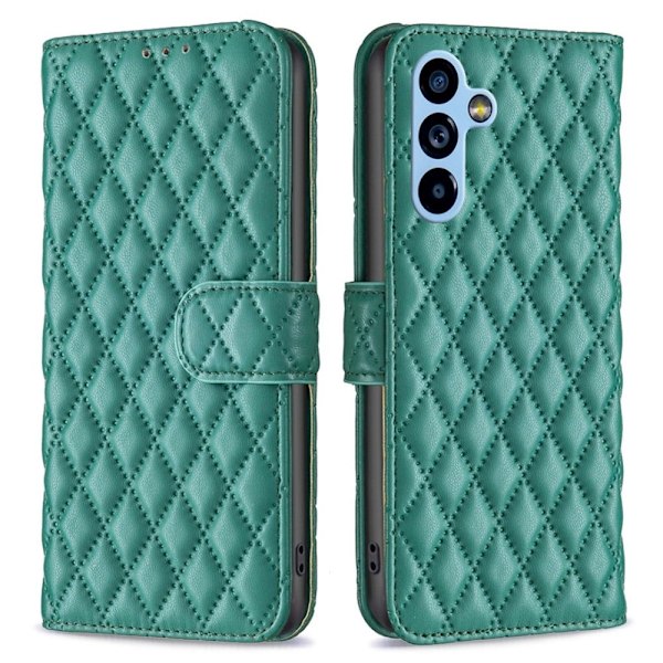 Matt Samsung Galaxy A54 fodral med rombmönster - Grön Grön