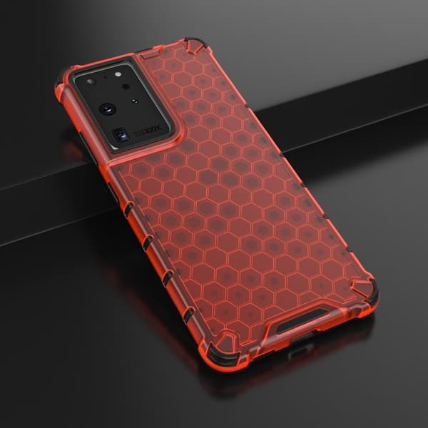 Bofink Honeycomb Samsung Galaxy S21 Ultra Etui - Rød Red