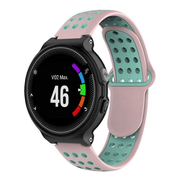 Garmin Forerunner to farvet silikone urrem - Lyserød / Cyan Multicolor