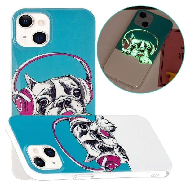 Deco iPhone 14 skal - Hund Med Hörlurar multifärg