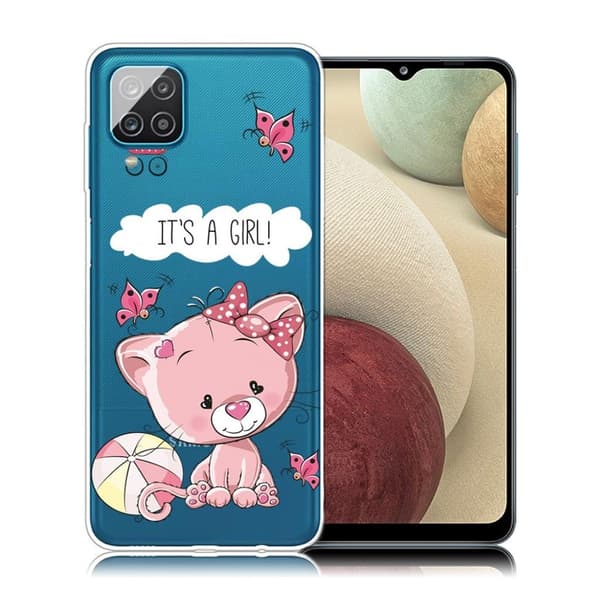 Deco Samsung Galaxy A12 5G etui - pink bjørn Pink
