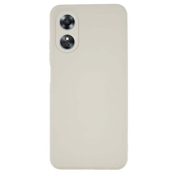 Mikrofiberforet blødt gummi Oppo A17 cover - Hvid White