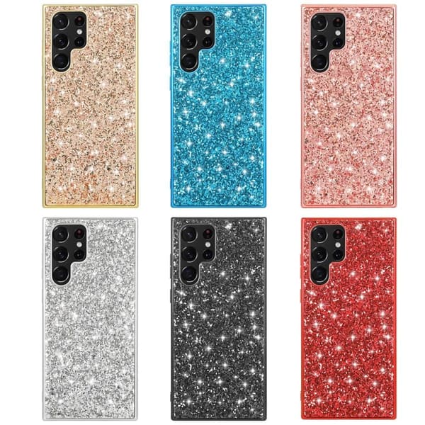 Glitter Samsung Galaxy S24 Ultra deksel - Blå Blue