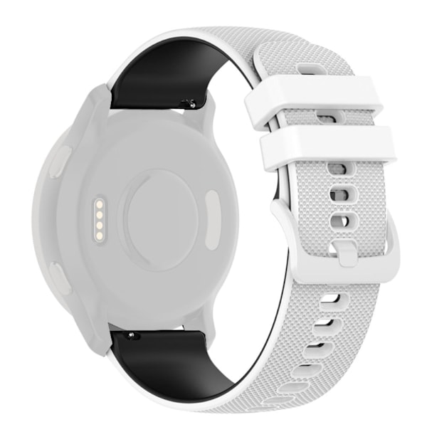20 mm klockarmband i silikon för Garmin-klocka - Vit / Svart Vit