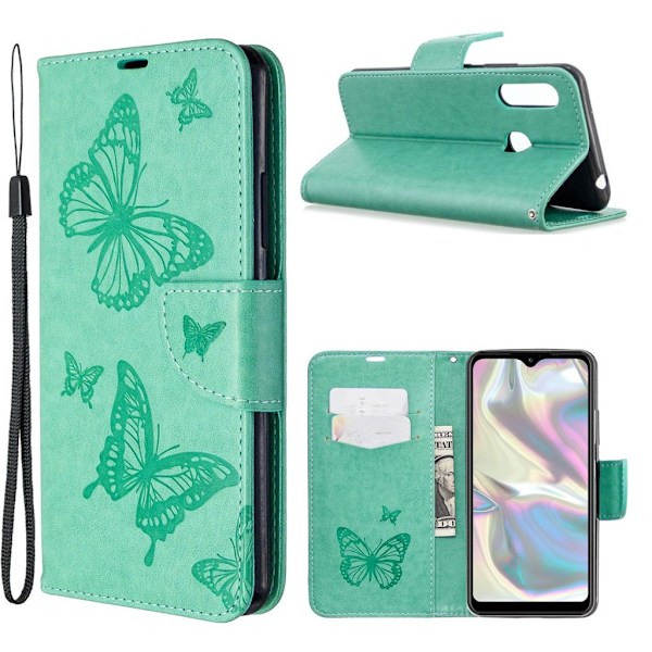 Butterfly läder Samsung Galaxy A70e fodral - Grön Grön