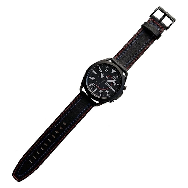 22 mm Universal klockarmband i äkta läder - Svart Svart