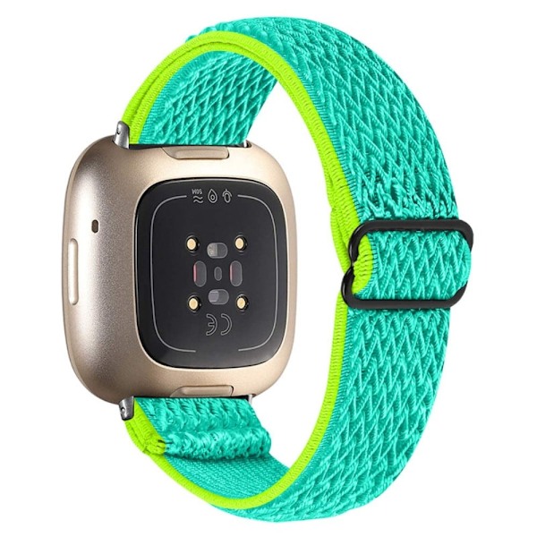 Fitbit Sense / Versa 3 elastisk urrem med justerbart spænde - Gul Grøn Green