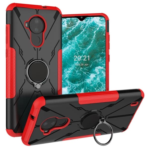 Kickstand-skydd med magnetisk platta för Nokia C30 - Röd Röd