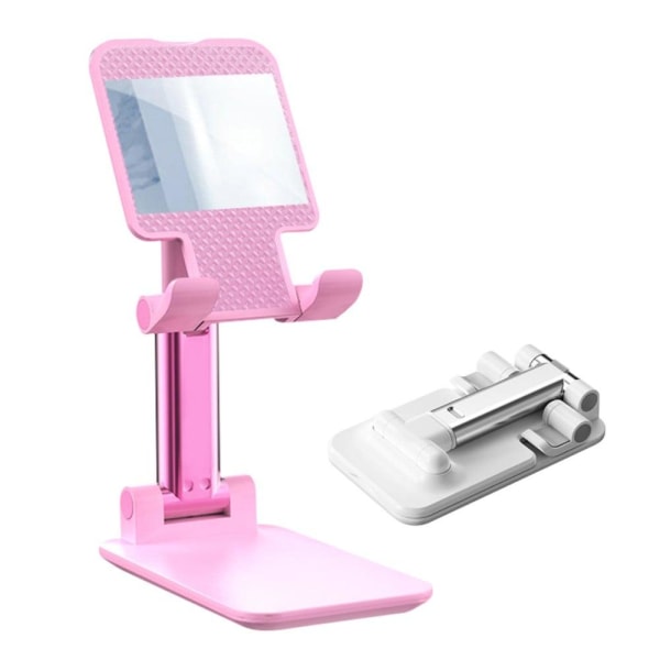 Universal foldable phone mount holder - Pink with Mirror Rosa